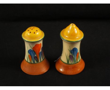 Clarice Cliff Crocus pattern salt and pepper 