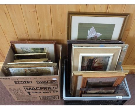 Two boxes of pictures and prints