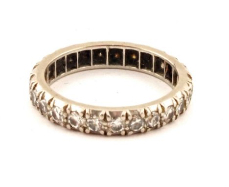 A white metal Diamond full eternity ring, size M