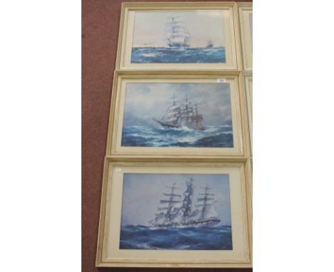 A set of eight colour prints of sailing ships