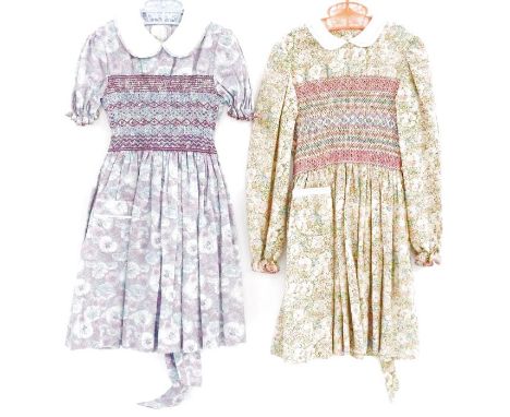 Various hand smocked dresses by Daisy Chain, ages 3, 4 and 5, Liberty print and other&nbsp; fabrics (8) ( Daisy Chain was fea