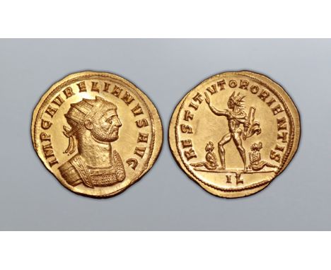 Aurelian AV Binio (Double Aureus). Antioch, January-September AD 275. IMP C AVRELIANVS AVG, radiate and cuirassed bust right 