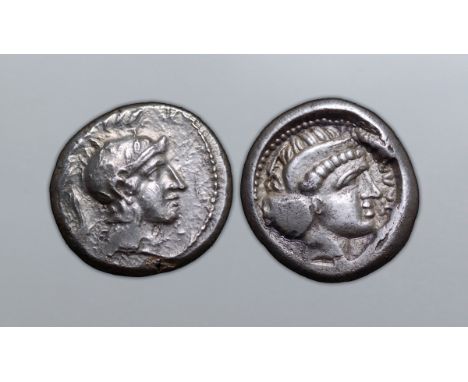 Lycia, uncertain dynast and mint AR Stater. Circa 400-390 BC. Head of Athena right, wearing decorated Attic crested helmet / 