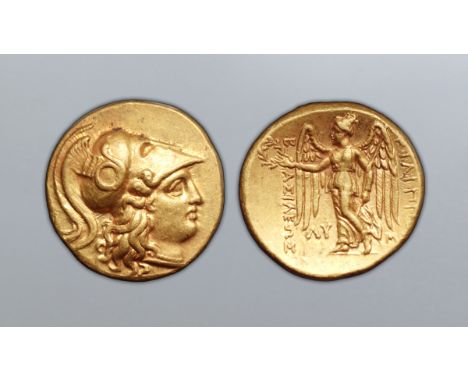 Kingdom of Macedon, Philip III Arrhidaios AV Stater. Babylon, circa 323-318/7 BC. Head of Athena right, wearing triple-creste