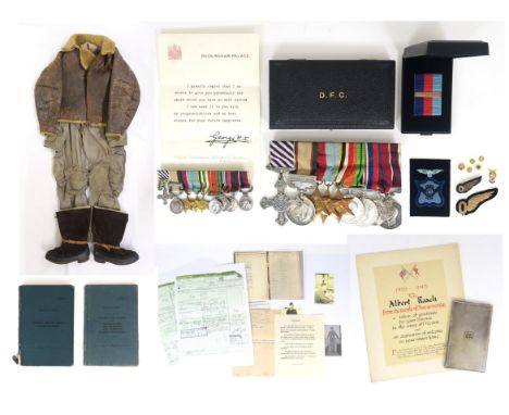 A SUPERB WW2 MEDAL GROUP AND ARCHIVE OF PERSONAL EFFECTS BELONGING TO THE LATE FLIGHT LIEUTENANT ALBERT GEORGE ROACH DFC RAF 