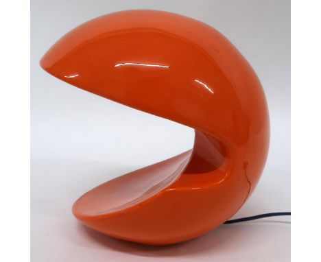 AN EARLY-21ST CENTURY ITALIAN ALVINO BAGNI FOR HABITAT "MISS PAC" GLAZED ORANGE CERAMIC TABLE LAMP 26cm high x 24cm wide x 30