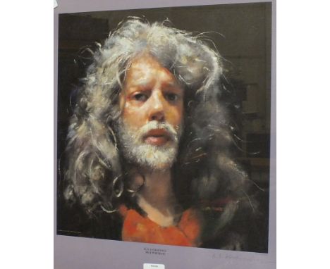 After R O Lenkiewicz, "Self Portrait", a limited edition coloured print, 21/450, signed in pencil in margin, (c) Barbican Gal