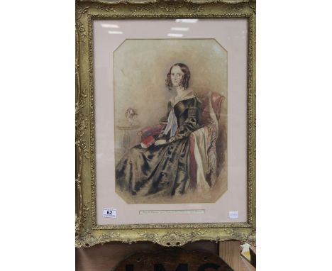 Mid 19th century Watercolour Portrait of Anne Le Mesurier, first Mrs Horatio Nelson Goddard of Clyffe Pypard, 48cms x 33cms, 
