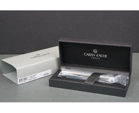 A Caran D'Ache Geneve Varius roller Ivanhoe rhodium coated pen. 