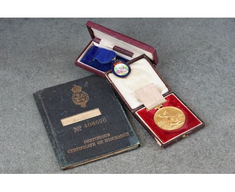 A fully hallmarked sterling silver &amp; enamel medal from the Exeter &amp; District Licensed Victuallers Society together wi