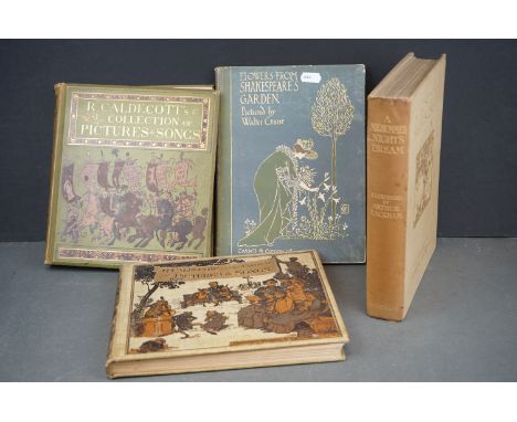 Books - Midsummer Night's Dream illustrated by Arthur Rackham, Two R.Caldecott's Collection of Pictures and Songs Books and F