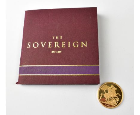 THE ROYAL MINT; The Sovereign 2015 Fifth Portrait - First Edition Gold Proof Coin, encapsulated, limited edition no.6401/7000