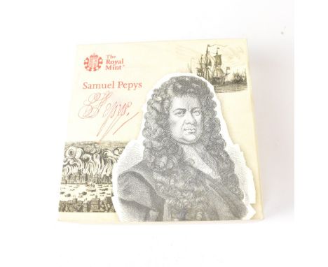 THE ROYAL MINT; The 350th Anniversary of Samuel Pepys' Last Diary Entry, 2019 UK £2 silver proof coin, limited edition no.942