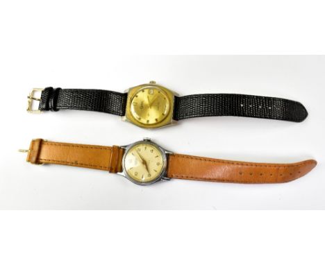 Two gentlemen's vintage wristwatches comprising a Smiths Empire example with stainless steel head, on brown leather strap and