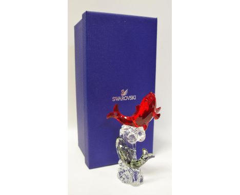 A Swarovski Tutelary Spirit edition coloured glass model ' Admirable Fish ', boxed 18cm height 