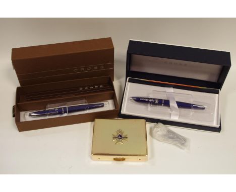 Advertising - a Rolls-Royce Cross ATX roller ball pen, translucent blue lacquer, instructions in original presentation box; a