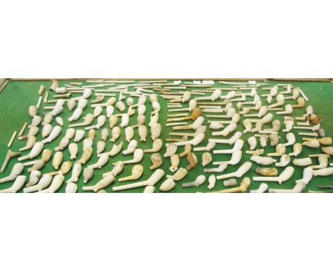 17th century and later clay pipe bowls and stem fragments of various forms throughout the ages 