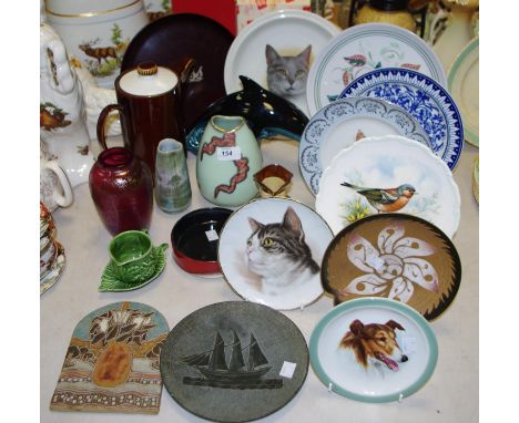 Ceramics - a Poole pottery abstract dish, printed mark,; a large Poole Leaping DolphIn; a Poole coffee pot; a Wood pottery To