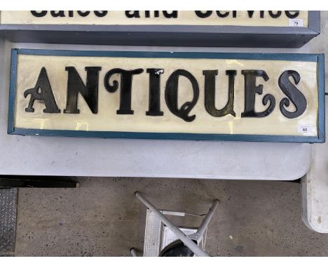 AN ANTIQUES ILLUMINATED LIGHT BOX SIGN 86CM X 24CM X 10CM 