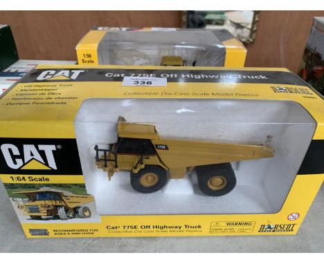 A BOXED NORSCOT DIE CAST CAT 775 E OFF HIGHWAY TRUCK MODEL, 1:64 SCALE, REF NO. 55095 