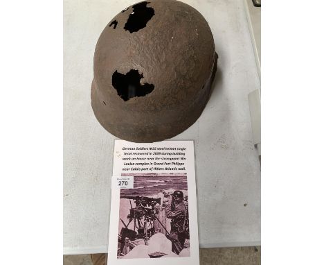 A GERMAN SOLDIERS M35 STEEL RELIC HELMET 