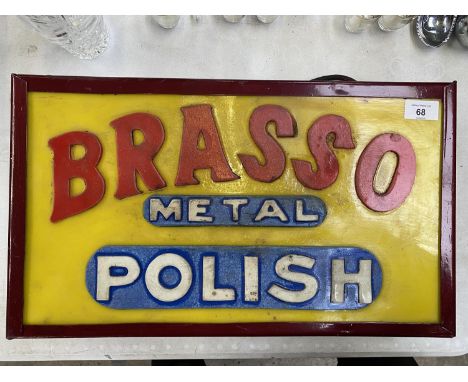 A BRASSO METAL POLISH ILLUMINATED LIGHT BOX SIGN 49CM X 29CM X 10CM 