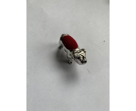 A 925 SILVER BULLDOG PIN CUSHION 