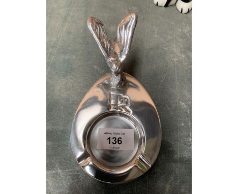A CHROME ROLLS ROYCE ASHTRAY WITH SILVER LADY FIGURE 9CM ACROSS 