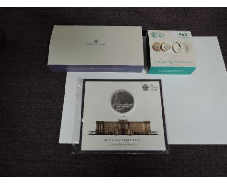 Three Royal Mint Silver Proof or brilliant uncircultaed Coins, 2017 £1 Piedfort Designing the Future in case and outer card b