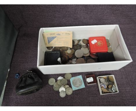 A collection of GB, US &amp; Australian Coins including 1912 San Francisco One Cent and a 1878 US Dollar, five GB £1 Coins, m