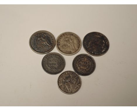 Six USA Silver Coins, 1814 Dime (10C), 1841 Dime, 1852 Dime, 1838 Half Dime x2 and 1834 Half Dime
CONDITION REPORT
1838 Half 
