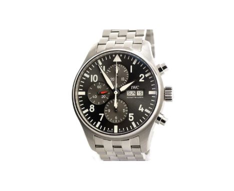 International Watch Co (IWC) Spitfire: a steel-cased automatic chronograph wristwatch, ref IW377719, no.5660***, the metallic