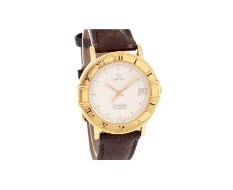 Omega Constellation Chronometer: an 18ct yellow gold-cased automatic wristwatch, ref 1111, serial no. 49556***, the dot numer