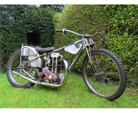 JAP Speedway Racing MotorcycleFrame no. noneEngine no. indecipherable (see text)This interesting JAP speedway machine has bee