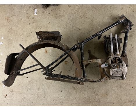 A believed c.1934 Montgomery J.A.P 500cc Projectcomprising frame numbered 6225, displaying the vehicle registration number AD
