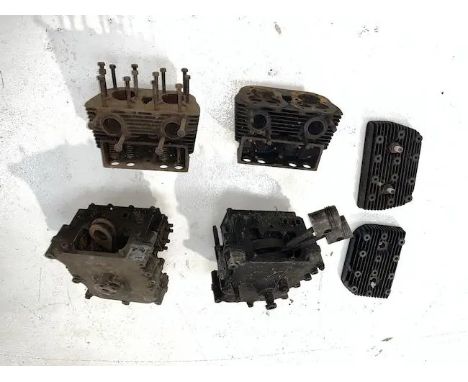 A selection of Matchless Silver Arrow engine componentscomprising an engine bottom end, numbered A999; engine cases, numbered