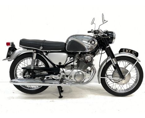 1965 Honda 305cc CB77Registration no. EWX 1CFrame no. CB77-102249Engine no. CB77E - 102253Honda's first model to make an impa