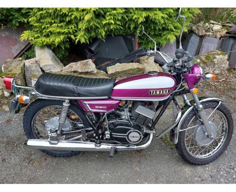 1971 Yamaha 347cc R5Registration no. TNB 412JFrame no. R5-028469Engine no. R5-028469The traditional British method of buildin