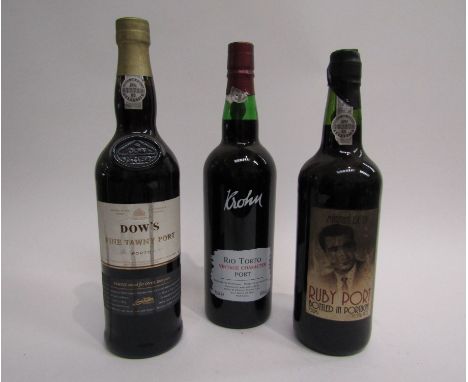 Martins de Sa Ruby Port x 1, Krohn Rio Torto Vintage Character Port x 1, Dow's Fine Tawny Port x 1 (3)