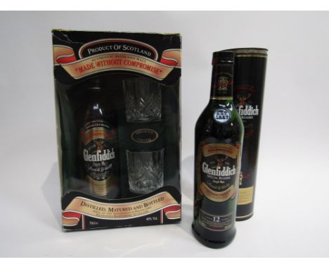 Glenfiddich Special Reserve Single Malt Scotch Whisky, 70cl boxed with two glasses, 12 year Old Glenfiddich Single Malt, 70cl