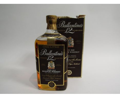 Ballantines 12 Years Old Pure Single Malt Scotch Whisky, Circa 1980's bottling, box a/f, 1ltr