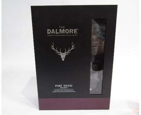 The Dalmore Highland Single Malt Scotch Whisky, Port Wood Reserve, 70cl, boxed with two glasses
