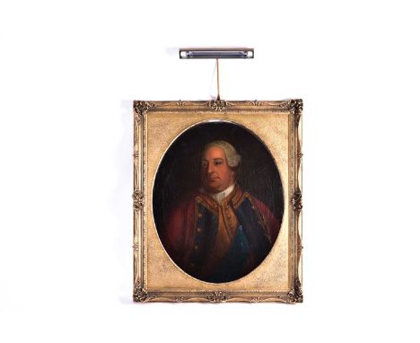 20th century school, an oval portrait of George III, oleograph on board, 75 cm x 60 cm in a gilt frame.