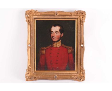 Early 19th-century British school, a portrait of a gentleman in military uniform, unsigned oil on canvas, 29 cm x 22.5 cm in 
