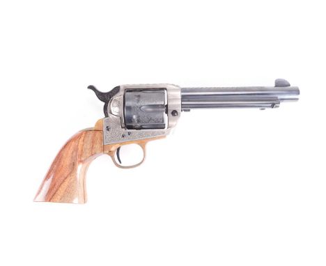 An Adler of Italy blank firing replica Colt 1873 six-shot percussion revolver, no 3363. 45 calibre but accepting a .22 blank 