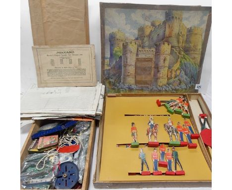 Chad Valley "Regiments of the World" set, Circa 1937, within pictorial castle box and with numerous figures.