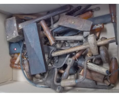 Quantity of antique wood-working tools.