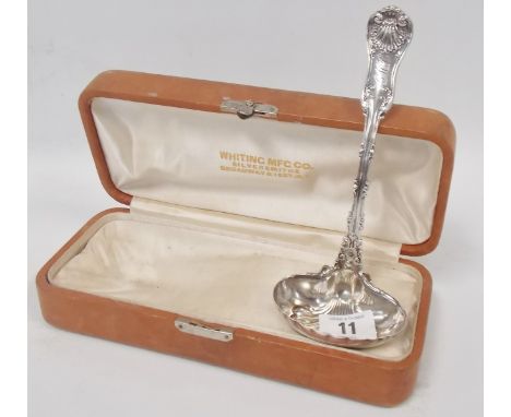 American sterling silver Husk pattern ladle, by Whiting MFG Co, original calf box, weight 2oz.