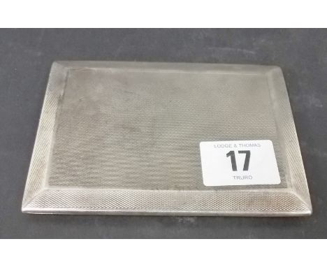 Silver cigarette case, engine turned decoration Chester 1928, weight 6.5oz approx.