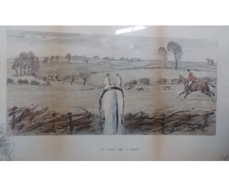 Snaffles "The Finest View in Europe" Colour print Signed in pencil by the artist. 16.5" x 26.25" over all